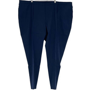 Isaac Mizrahi Womens‎ Straight Leg Pants Blue High Rise Pull On Plus 32W New